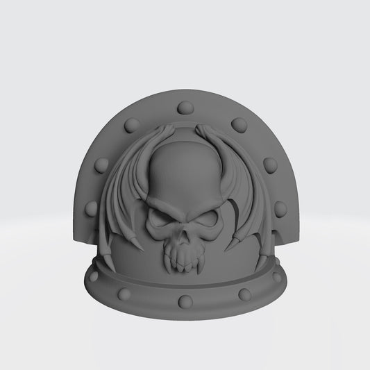 Night Terrors Legion MKIII Shoulder Pad Full Sword Breaker Studded Double Rivets compatible with McFarlane Toys Space Marines