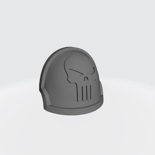 Custom Space Marines Punisher Skull MKX Notched (Stealth) Shoulder Pad for McFarlane Toys Grimdark Marines Action Figures The Black Verdict Chapter