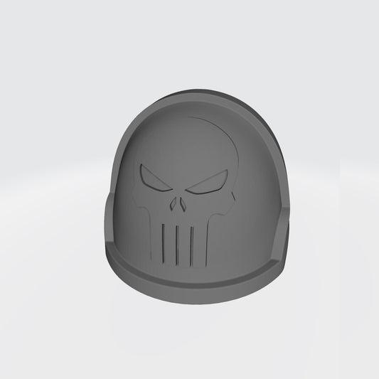 Custom Space Marines Punisher Skull MKX Notched (Stealth) Shoulder Pad for McFarlane Toys Grimdark Marines Action Figures The Black Verdict Chapter