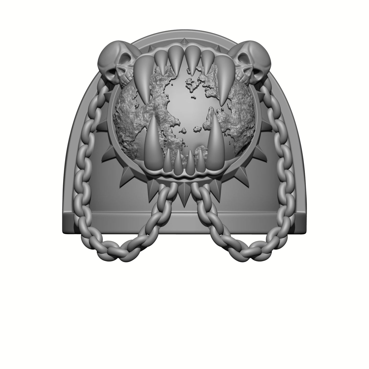 World Eaters Chapter MKIV Shoulder Pad, with a Planet, Two Skulls and Chains Berzerker