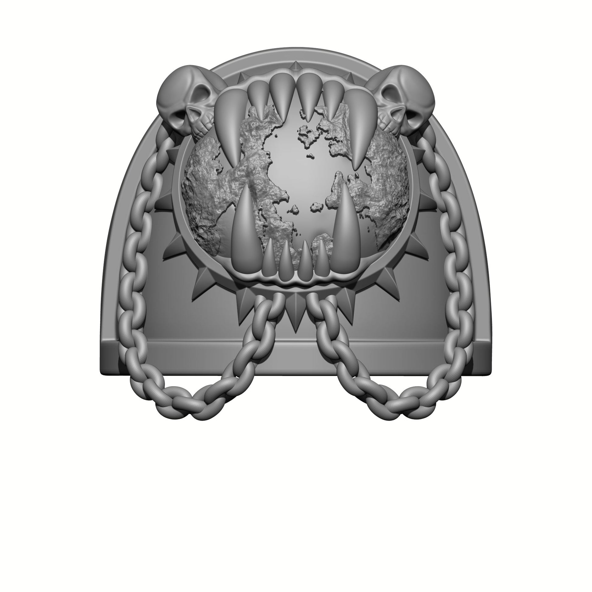 World Eaters Chapter MKIV Shoulder Pad, with a Planet, Two Skulls and Chains Berzerker