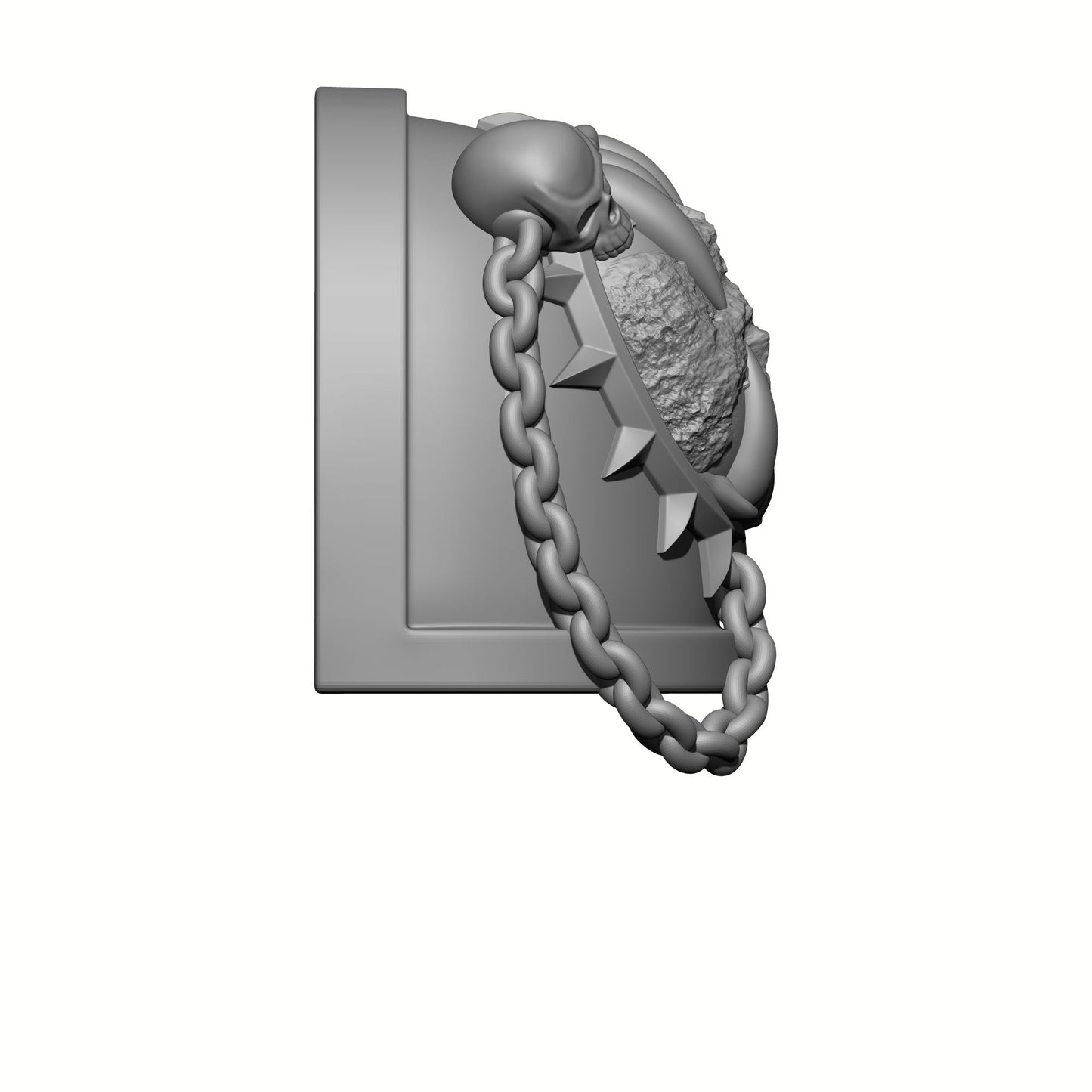 World Eaters Chapter MKIV Shoulder Pad, with a Planet, Two Skulls and Chains Right Angle