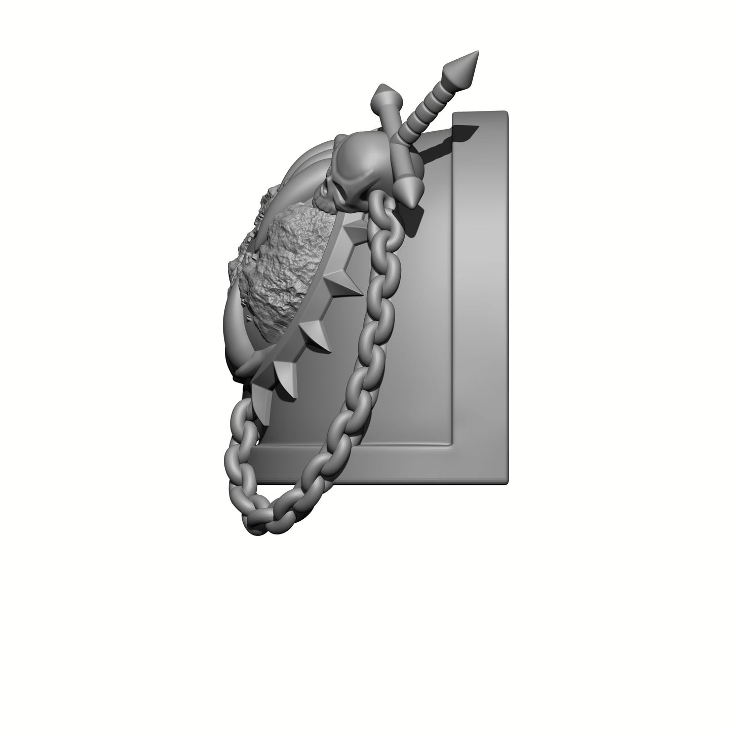 World Eaters Chapter MKVII Shoulder Pad Teeth Eating Planet Two Skulls Chains and Swords: Compatible with McFarlane Space Marine Khornate Berzerkers Action Figures