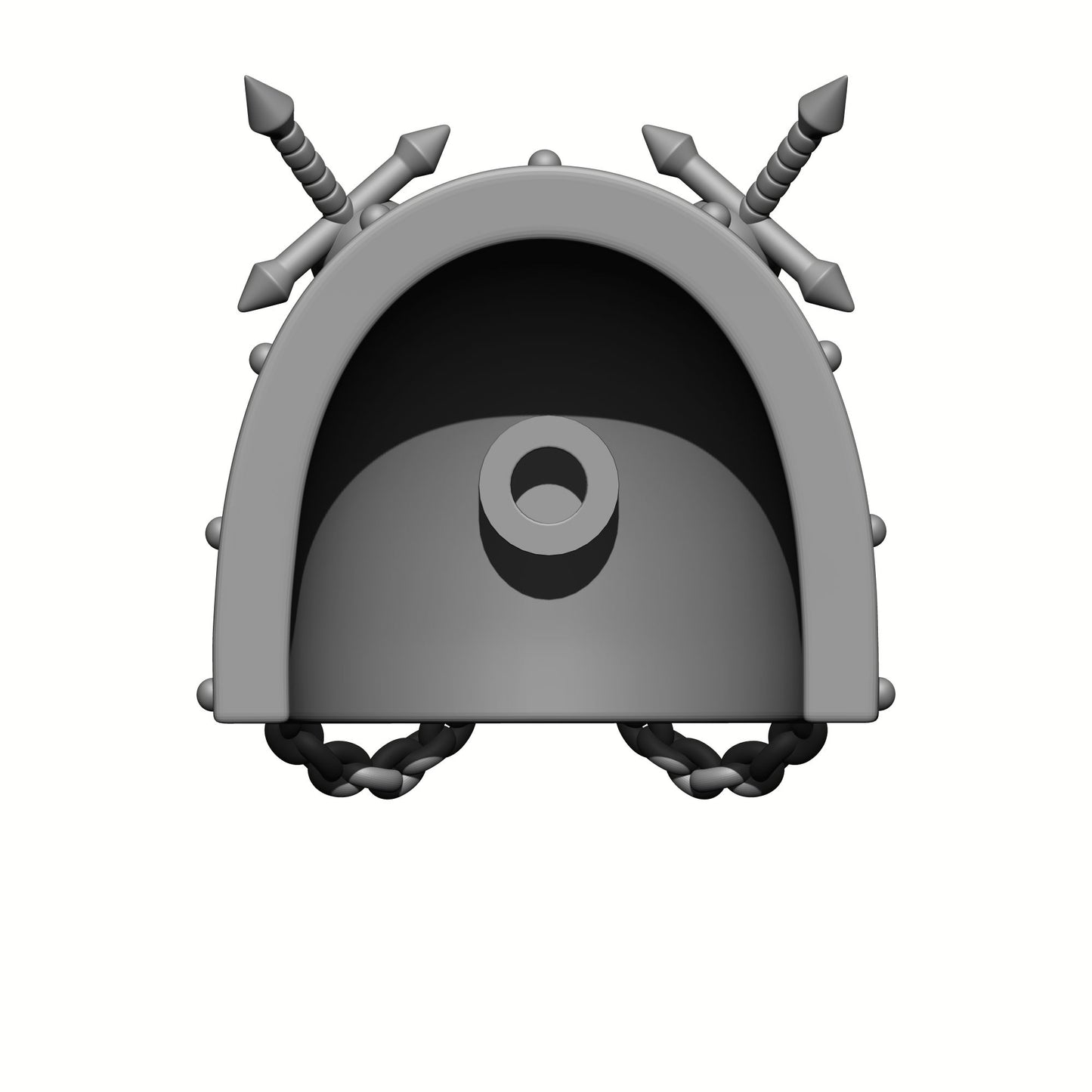 Back of the World Eaters Chapter MKVII Shoulder Pad Maw eating Planet Two Skulls Chains and Two Swords: Compatible with McFarlane Space Marine Action Figures Khorne Berserker