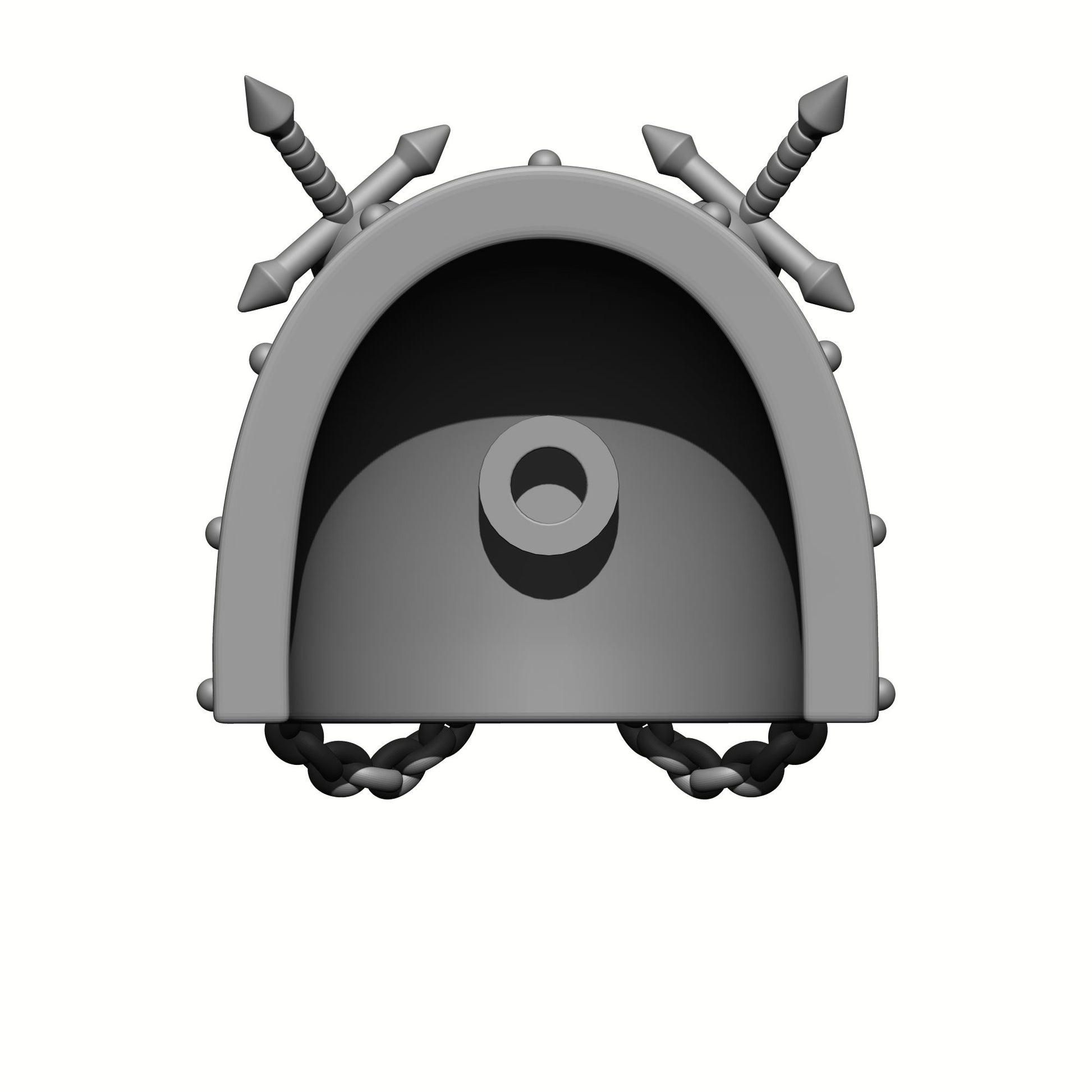Back of the World Eaters Chapter MKVII Shoulder Pad Maw eating Planet Two Skulls Chains and Two Swords: Compatible with McFarlane Space Marine Action Figures Khorne Berserker