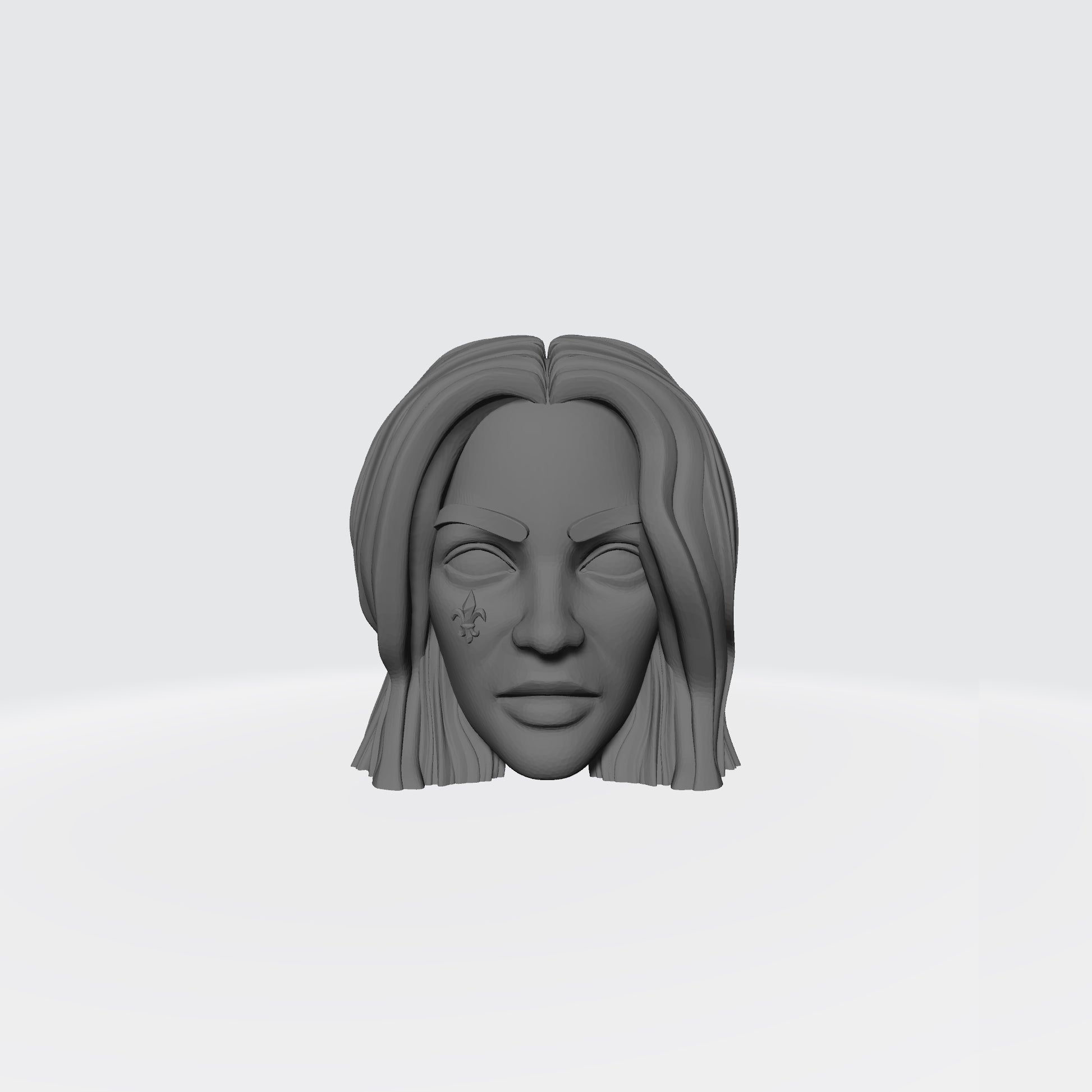 Sisters of Battle Canoness Veridyan Fleur-de-lis on Right Cheek Head Sculpt for McFarlane Toys Battle Sister Action Figures