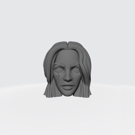 Sisters of Battle Canoness Veridyan Fleur-de-lis on Right Cheek Head Sculpt for McFarlane Toys Battle Sister Action Figures