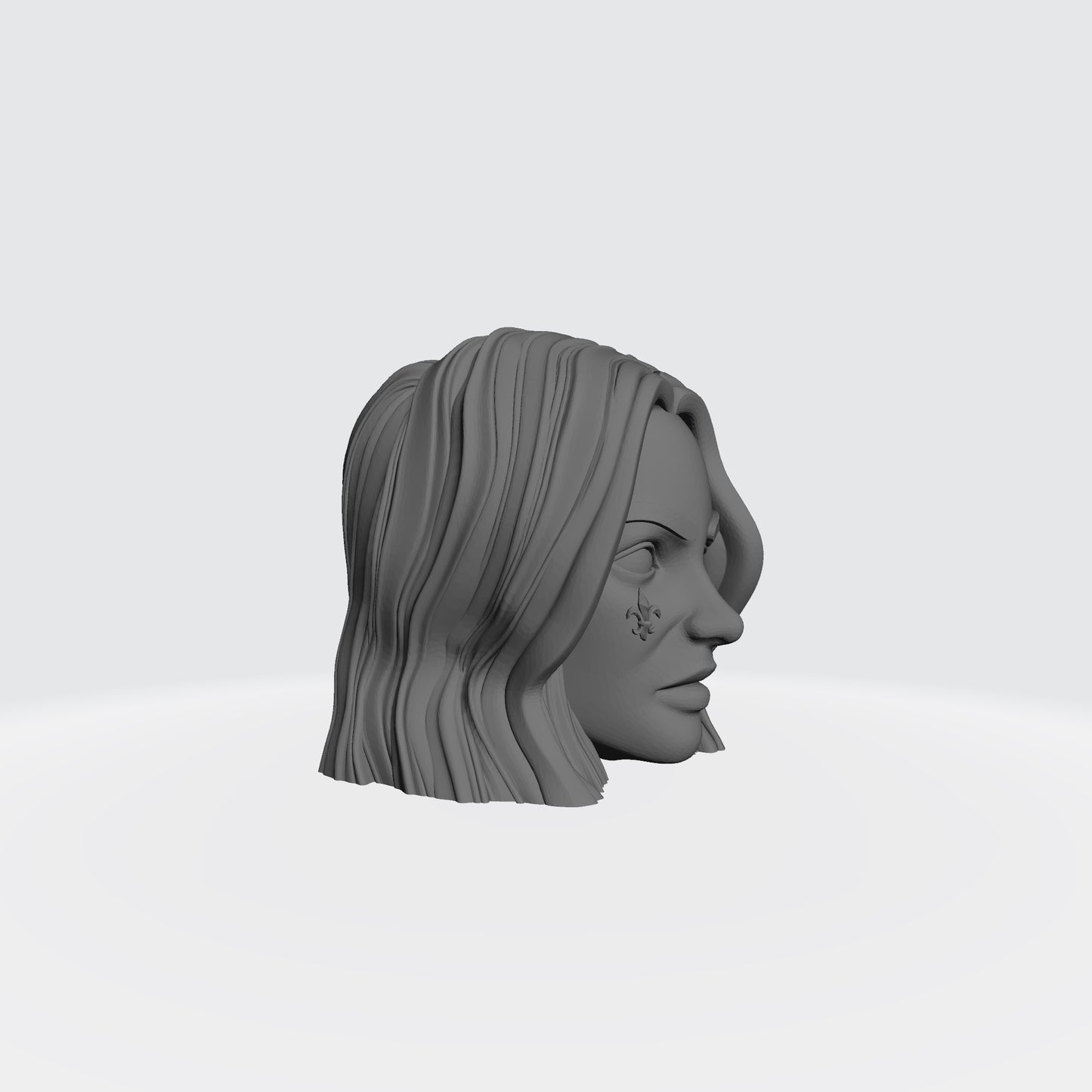 Sisters of Battle Canoness Veridyan Fleur-de-lis on Right Cheek Head Sculpt for McFarlane Toys Battle Sister Action Figures