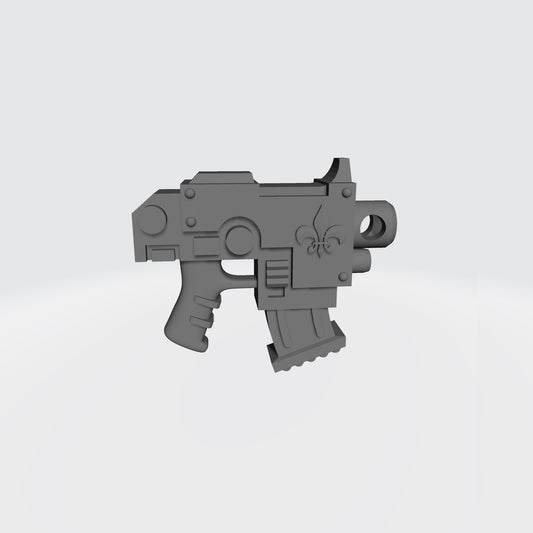 Sisters of Battle Bolt Pistol with Fleur-de-lis Compatible with McFarlane Toys 3D file designed by Fantasy World Games
