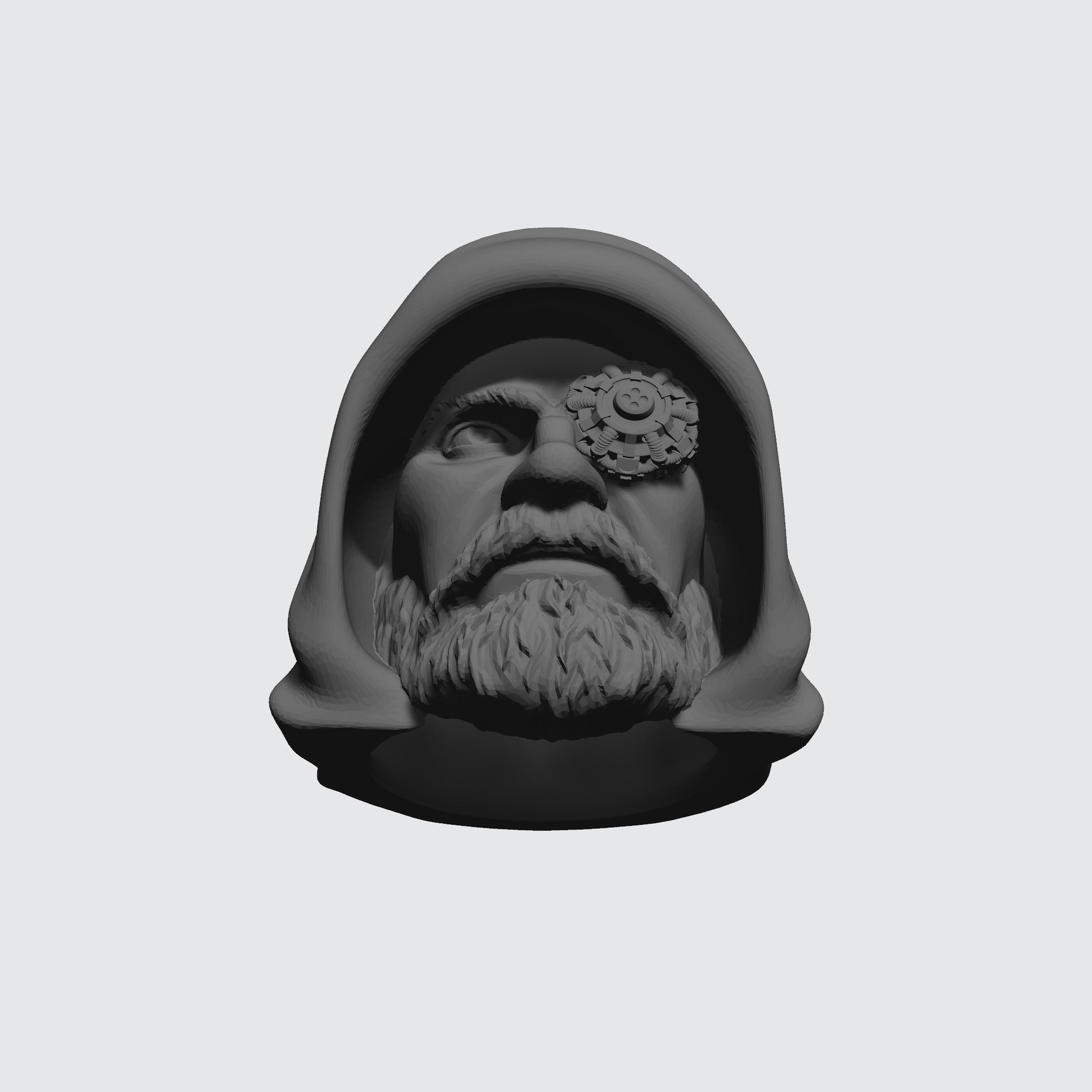 Techmarine Head Swap Tech Priest Veteran - Hood w Cyber Left Eye for McFarlane Toys Space Marines Action Figure
