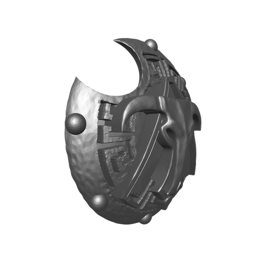 Space Marine Minotaur Chapter Round Spartan Shield with Blazons for Grimdark Marine Action Figure Ancients