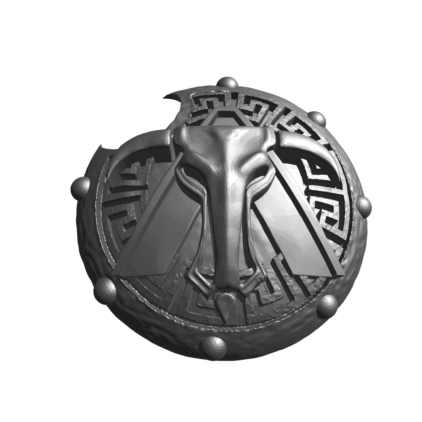Space Marine Minotaur Chapter Round Spartan Shield with Blazons for Grimdark Marine Action Figure Ancients