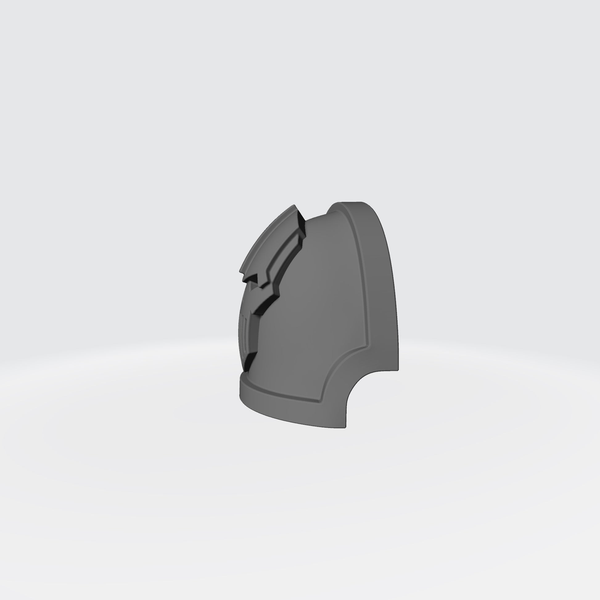 Iron Warriors MKX Shoulder Pad Gen: 10 Pauldron Notched (Stealth) compatible with McFarlane Toys 1:12th Scale Left Angle