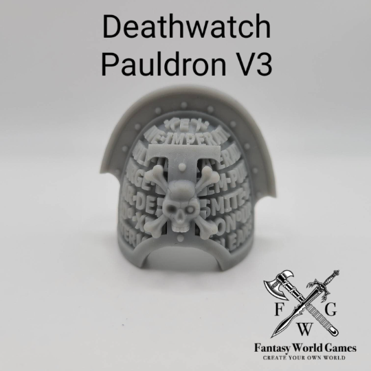 Space Marine 2 Deathwatch Mark VIII Shoulder Pad Version 03 for McFarlane Toys Space Marine Action Figures by Fantasy World Games