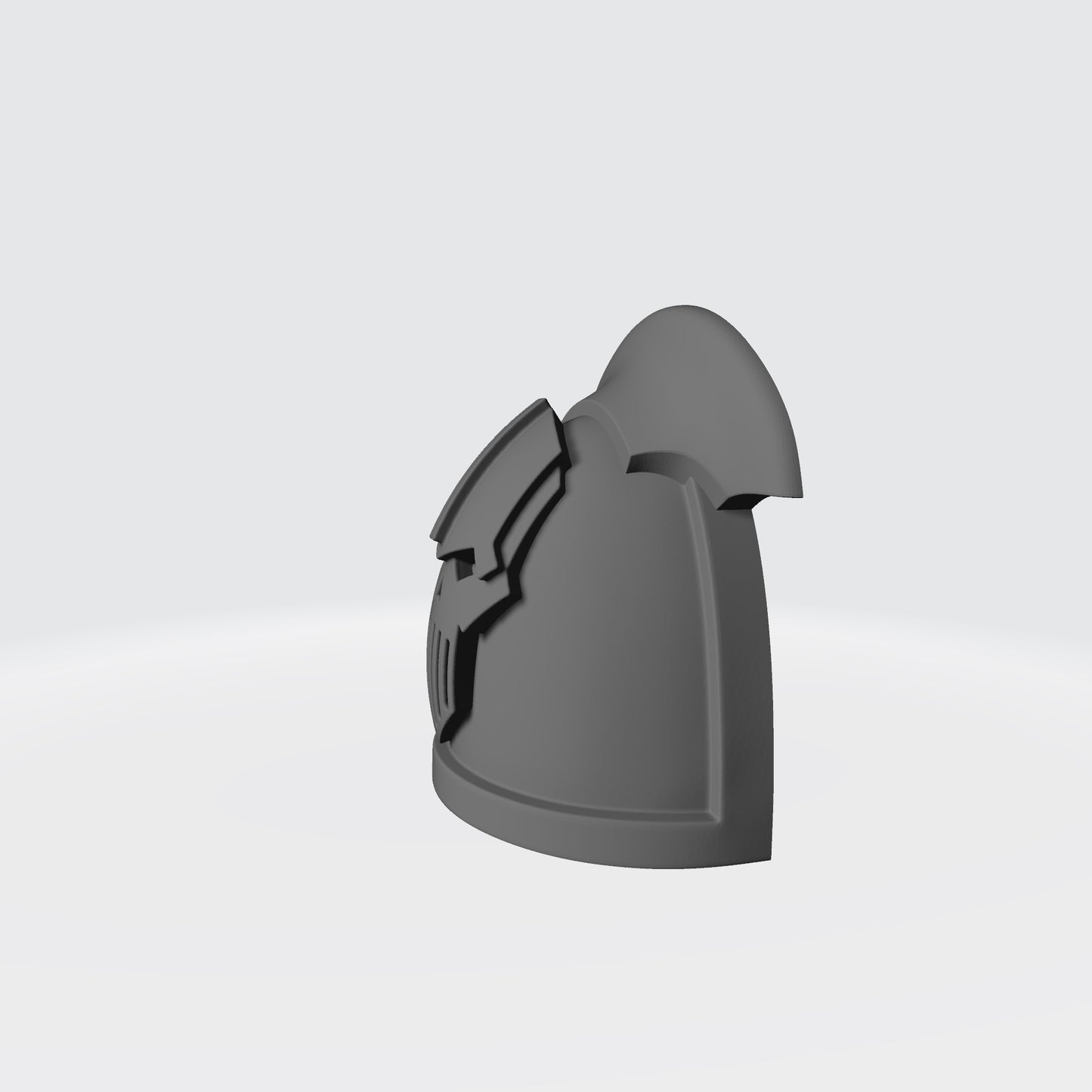 Custom Iron Warriors MKIII Shoulder Pad with 3 Quarter Ridge for the Left Shoulder Compatible with McFarlane Toys 1:12th Scale Space Marine Action Figures Left Angle