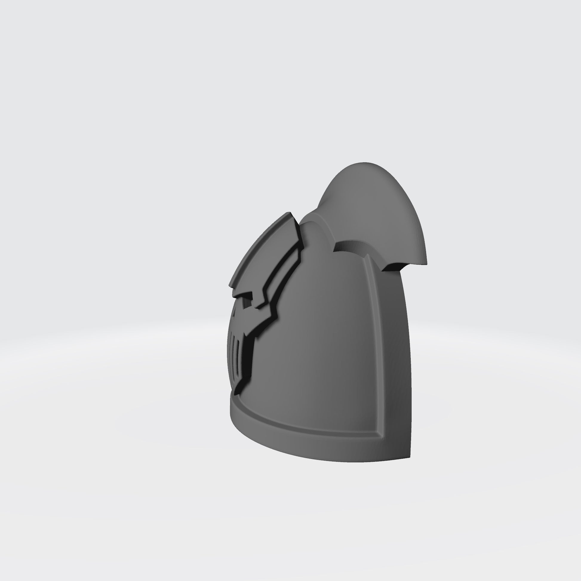 Custom Iron Warriors MKIII Shoulder Pad with 3 Quarter Ridge for the Left Shoulder Compatible with McFarlane Toys 1:12th Scale Space Marine Action Figures Left Angle