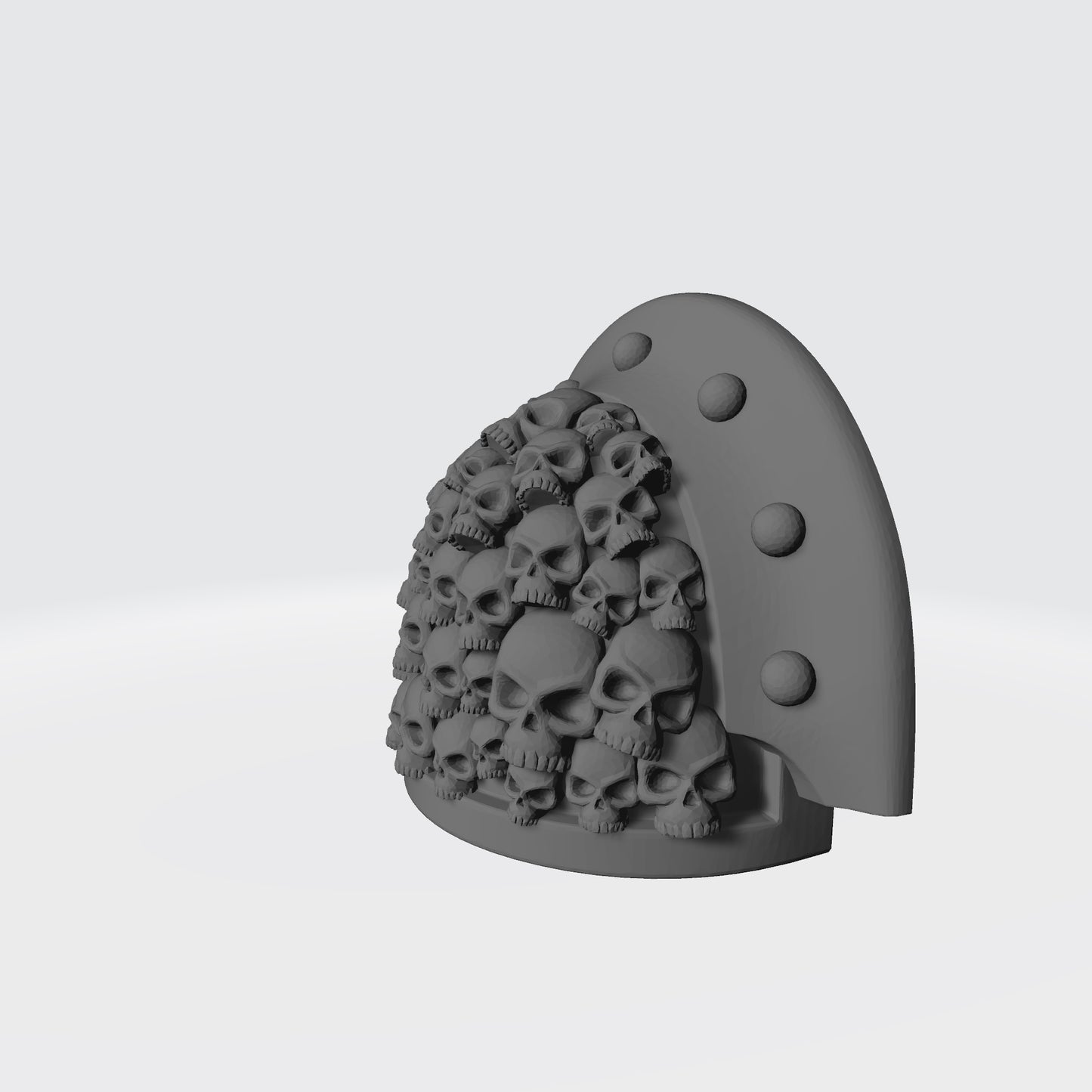 MKIII Shoulder Pad with Small Skulls and Full Ridge Studded Rivets Compatible with McFarlane Toys Space Marines Left Angle