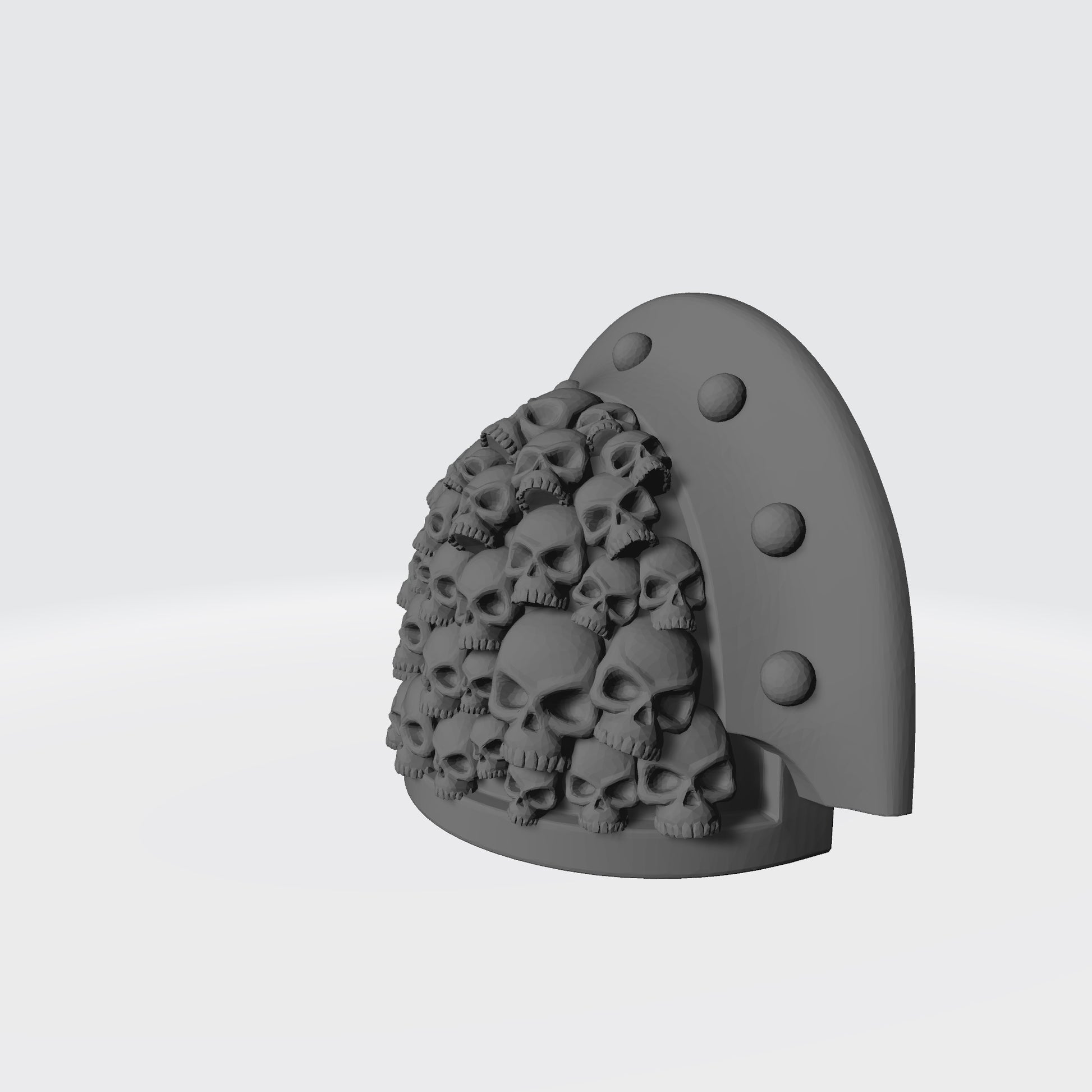 MKIII Shoulder Pad with Small Skulls and Full Ridge Studded Rivets Compatible with McFarlane Toys Space Marines Left Angle