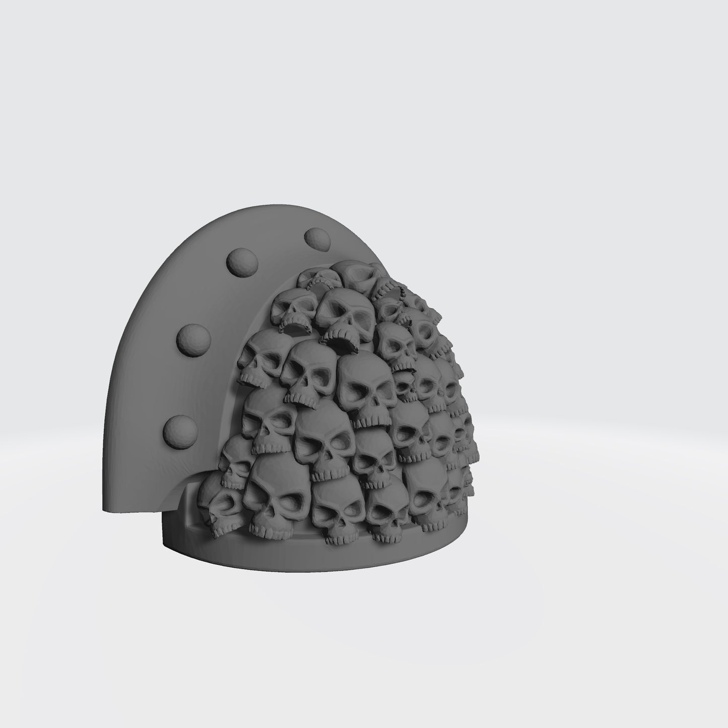 Custom MKIII Shoulder Pad with Small Skulls and Full Ridge Studded Rivets Compatible with McFarlane Toys Space Marines Right Angle