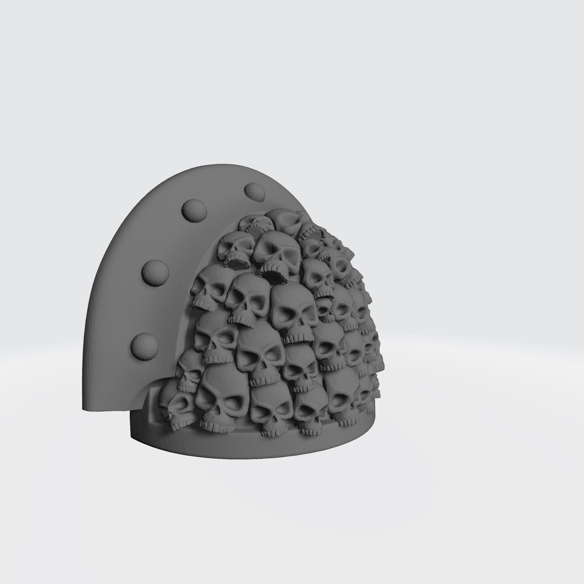 Custom MKIII Shoulder Pad with Small Skulls and Full Ridge Studded Rivets Compatible with McFarlane Toys Space Marines Right Angle