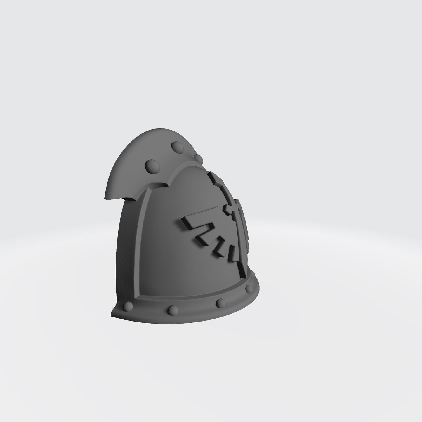 FWG Dark Angels Grimm MKIII Ver 01 Shoulder Pad Gen: 3 Pauldron 3 Quarter Studded Sword Breaker with Double Rivets Right Shoulder Compatible with McFarlane Toys 7" Space Marine Action Figures Right Side