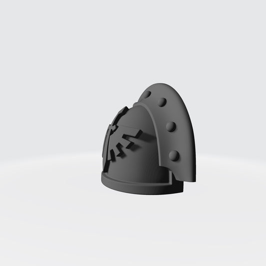 Dark Angels Grimm MKIII Ver 01 Shoulder Pad Gen: 3 Pauldron 3 Quarter Sword Breaker Studded with Rivets Right Shoulder Compatible with McFarlane Toys 7" Space Marine Action Figures Left Side