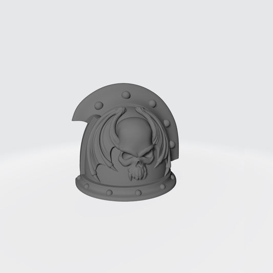 Custom Night Lords MKIII Shoulder Pad 3 Quarter Ridge Double Rivets Right Shoulder Compatible with McFarlane Toys 1:12th Scale designed by Fantasy Waorld Games