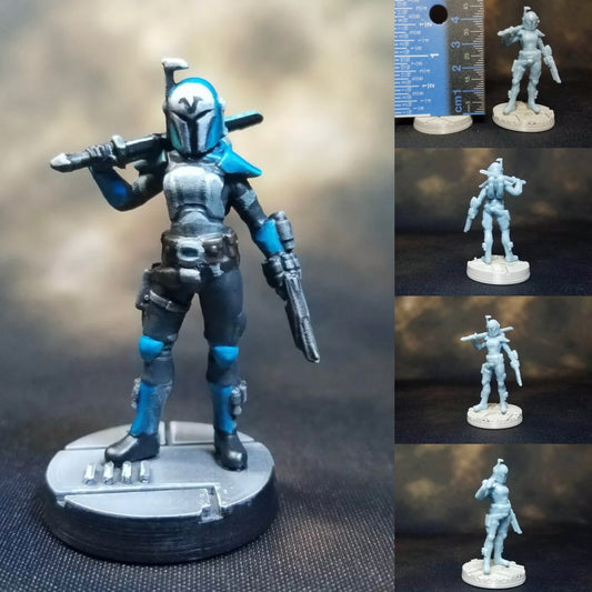 Bo-Katan Kryze with Westar-35 and Darksaber 35mm Compatible with Star Wars Legion