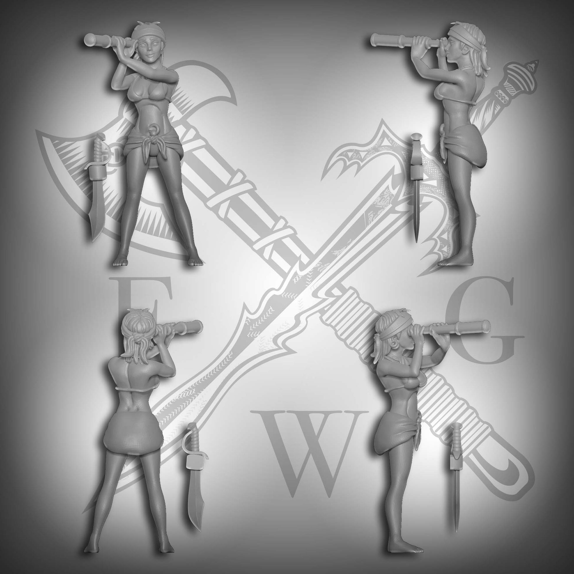 In Your Dreams Team Windfinder Pirate Captain Navigator in Bikini by Fantasy World Games