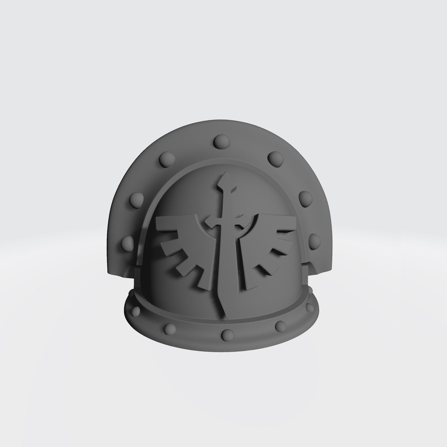 Fantasy World Games Angels Grimm MKIII Ver 01 Shoulder Pad Gen: 3 Pauldron Full Sword Breaker Studded with Double Rivets for McFarlane Toys Space Marine Action Figures