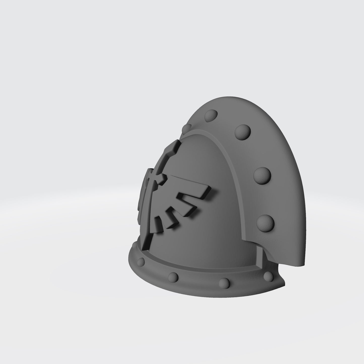 Dark Angels Grimm MKIII Ver 01 Shoulder Pad Gen: 3 Pauldron Full Sword Breaker Studded with Double Rivets for McFarlane Toys Space Marine Action Figures Left Side
