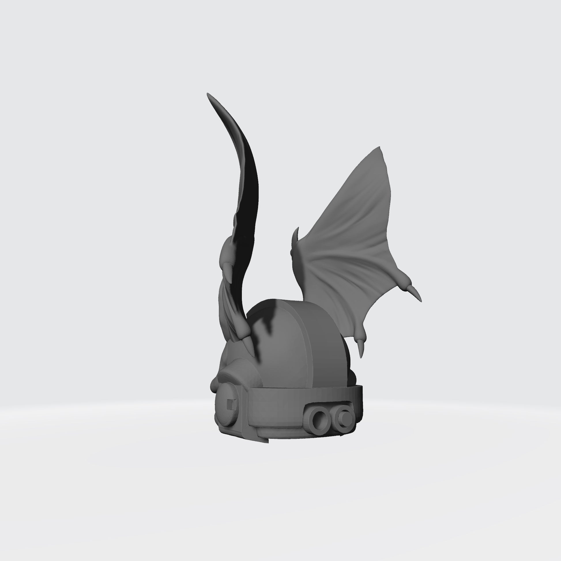 Custom Night Lords Legion Gargoyle Skull Helmet compatible with McFarlane Toys Space Marines Action Figures Back of the Helm