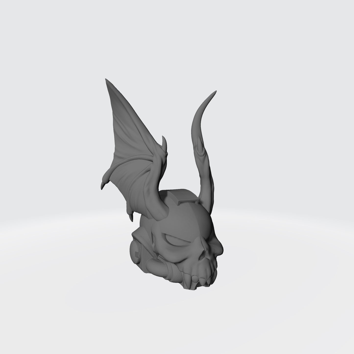 Custom Night Lords Legion Gargoyle Skull Helmet compatible with McFarlane Toys Space Marines Action Figures designed by Fantasy World Games Right Angle