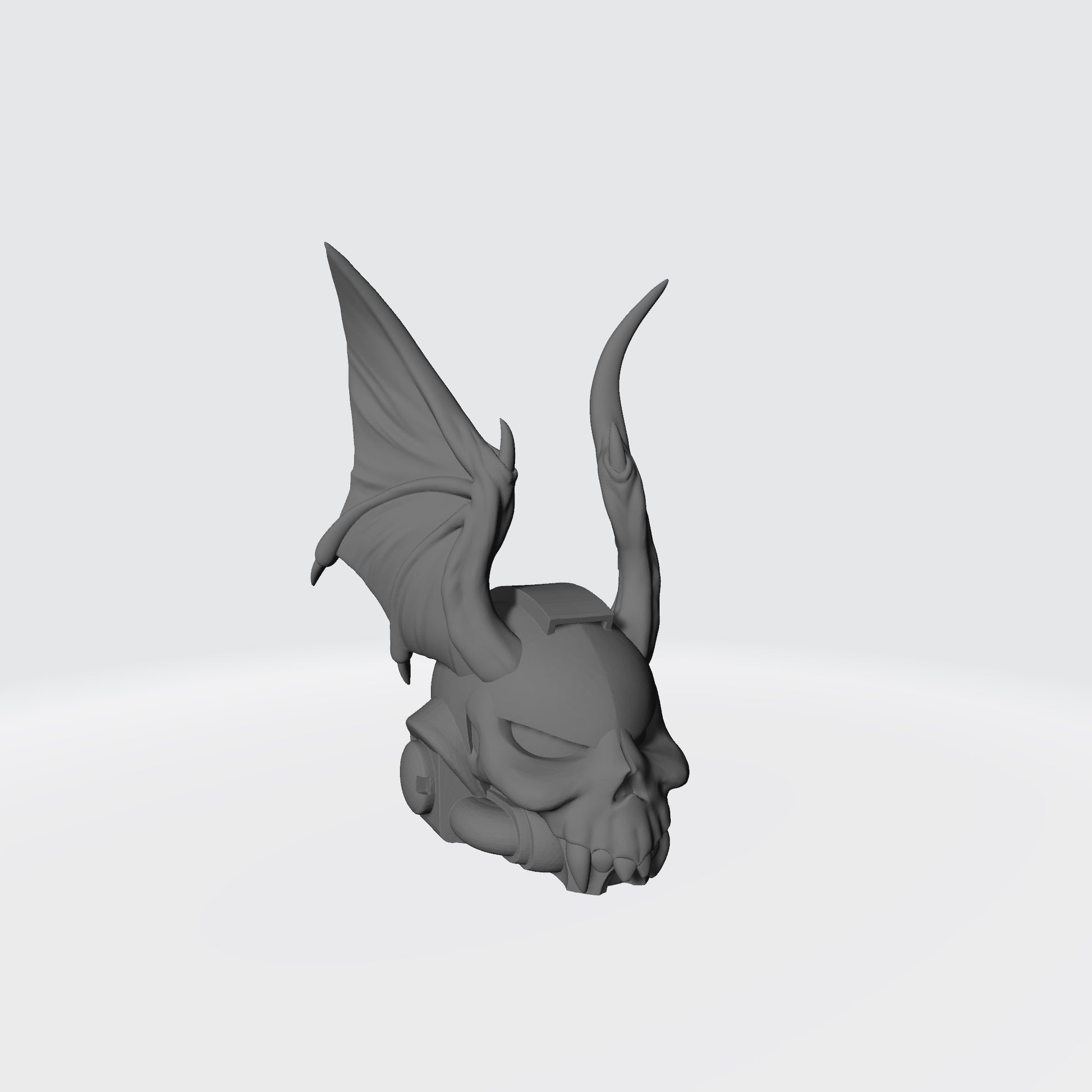 Custom Night Lords Legion Gargoyle Skull Helmet compatible with McFarlane Toys Space Marines Action Figures designed by Fantasy World Games Right Angle