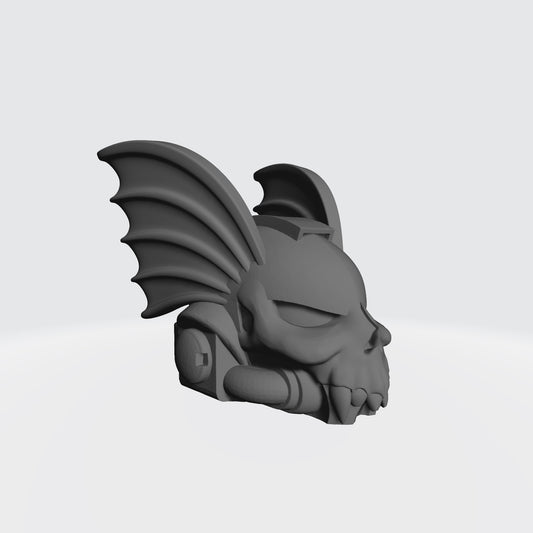 Custom Fantasy World Games Night Lords Legion Winged Skull Helmet Compatible with McFarlane Toys Space Marines Warhammer 40K VIIIth Legion Right Angle