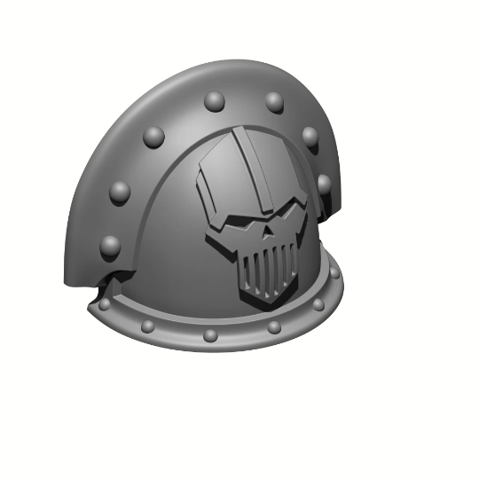 Iron Warriors Legion MKIII Shoulder Pad Gen: 3 Pauldron Full Sword Breaker Studded Double Rivets compatible with McFarlane Toys Space Marines Right Angle