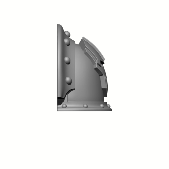 Iron Warriors Legion MKIII Shoulder Pad Gen: 3 Pauldron Full Sword Breaker Studded Double Rivets compatible with McFarlane Toys Space Marines Side View