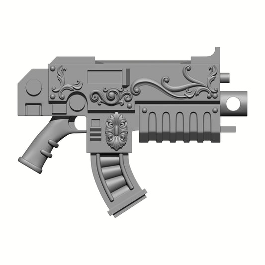 Los Muertos Warrior Order Curved Magazine Battle Rifle compatible with McFarlane Toys 1:12 scale armored action figures custom resin weapon