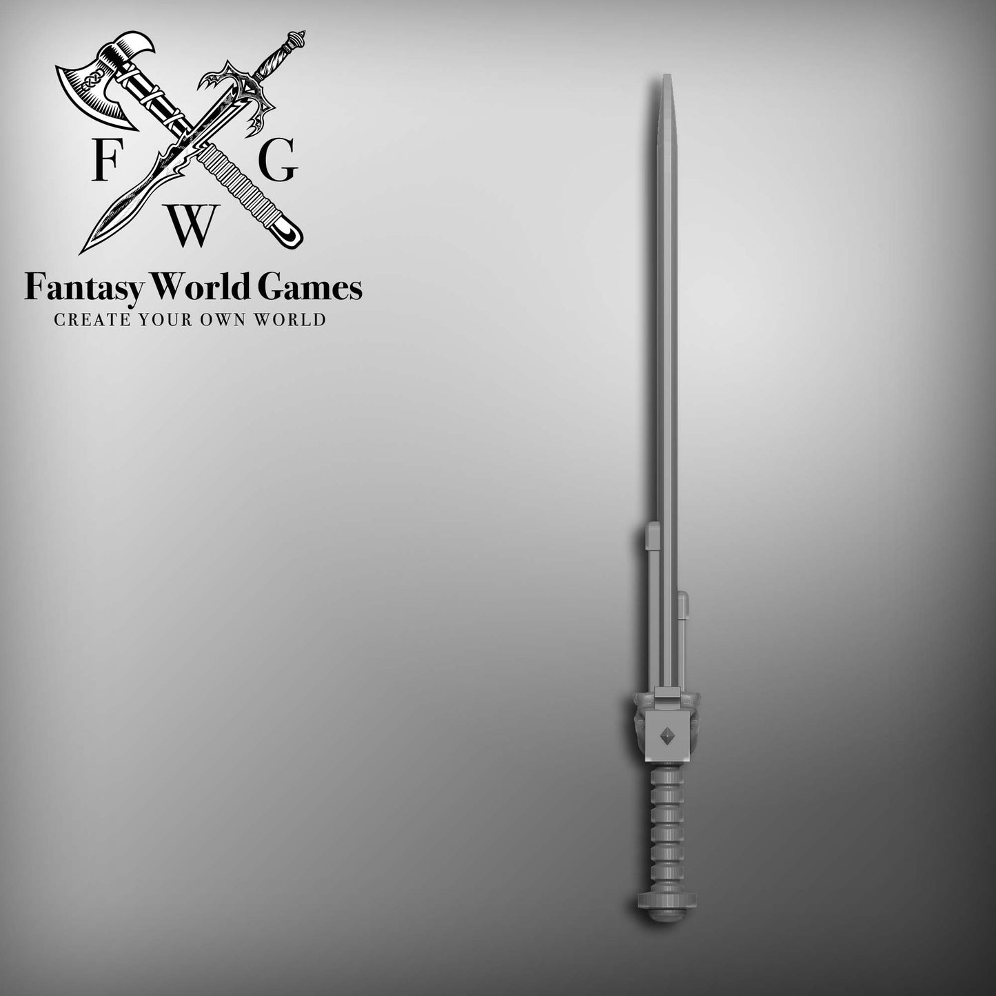 Indomitus Power Sword 128mm for Mcfarlane Toys Space Marine Action Figures by Fantasy World Games