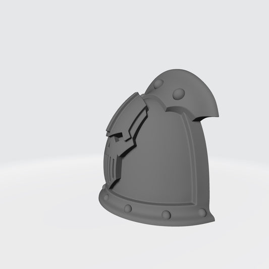 Iron Legion MKIII Shoulder Pad Gen: 3 Pauldron with 3 Quarter Ridge Double Rivets Left Shoulder Compatible with McFarlane Toys 1:12th Scale