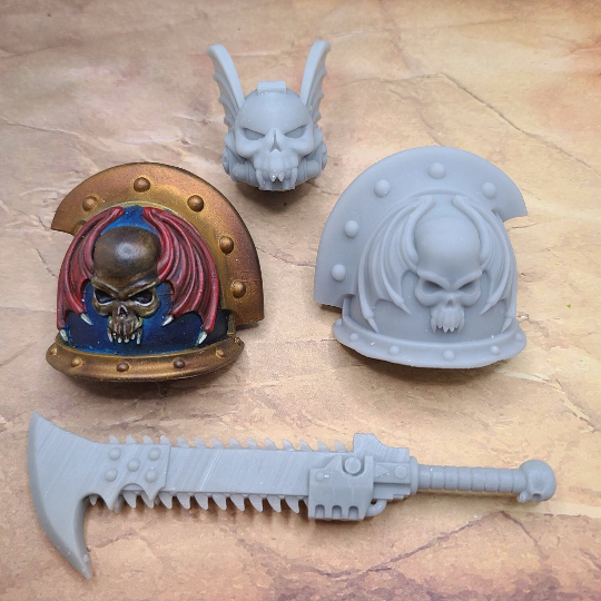 Assortment of Custom Night Lords Legion Items for McFarlane Toys 1:12th Scale Action Figures