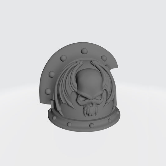 Night Lords Legion MKIII Shoulder Pad 3 Quarter Ridge Double Rivets Left Shoulder Compatible with McFarlane Toys 1:12th Scale Designed by Fantasy World Games