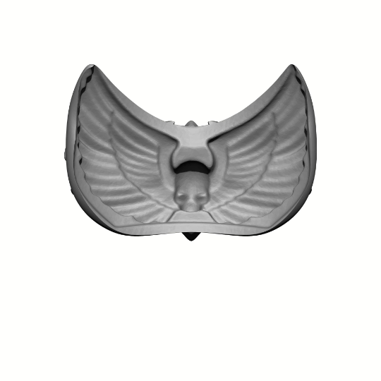 Space Wolves Chapter Chest piece Two Wolf Heads with Runes and Talismans Compatible with McFarlane Toys Space Marines Back