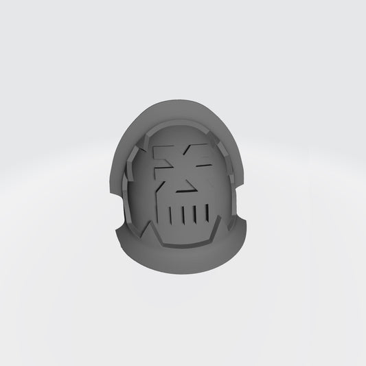 World Eaters Khorne Legions Shoulder Pad MKVII Abhorrent Variant Notched Vambrance Thin Double Compatible with McFarlane Toys Space Marines