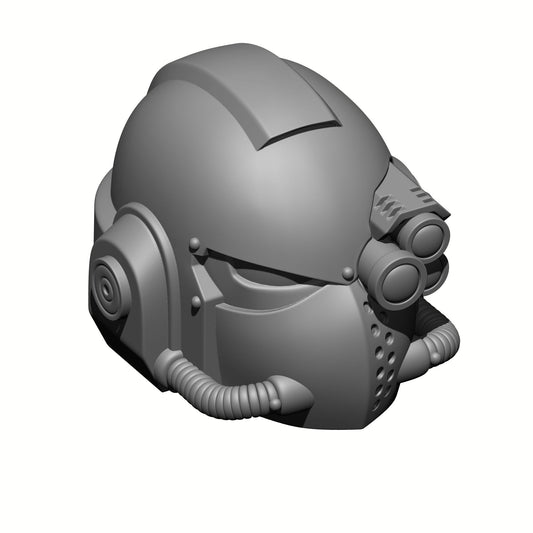 Celestial Knight Helmet with One Tube and Optics resin upgrade for 1:12 scale armored action figures by Fantasy World Games.