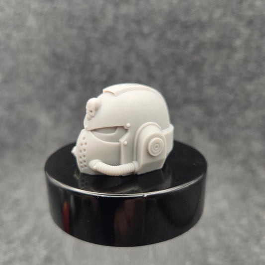 Celestial Knight Helmet Skull V1 custom resin replacement helmet compatible with McFarlane Toys 7-inch armored action figures featuring a sculpted skull emblem.