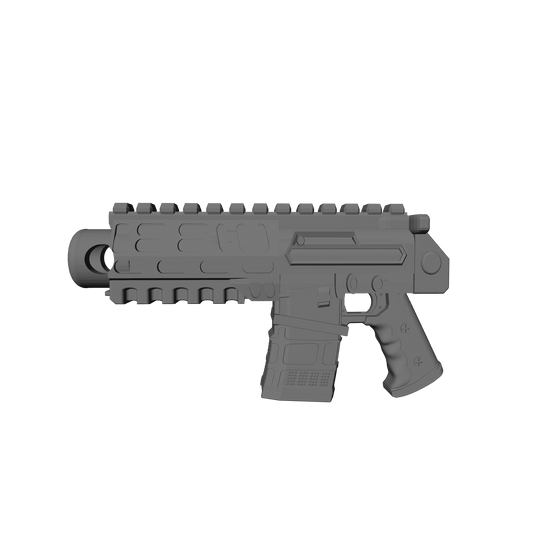Heavy Strike Pistol Type AR custom resin weapon compatible with McFarlane Toys 7-inch armored action figures for 1:12 scale figure customization, painting, and kitbash projects.
