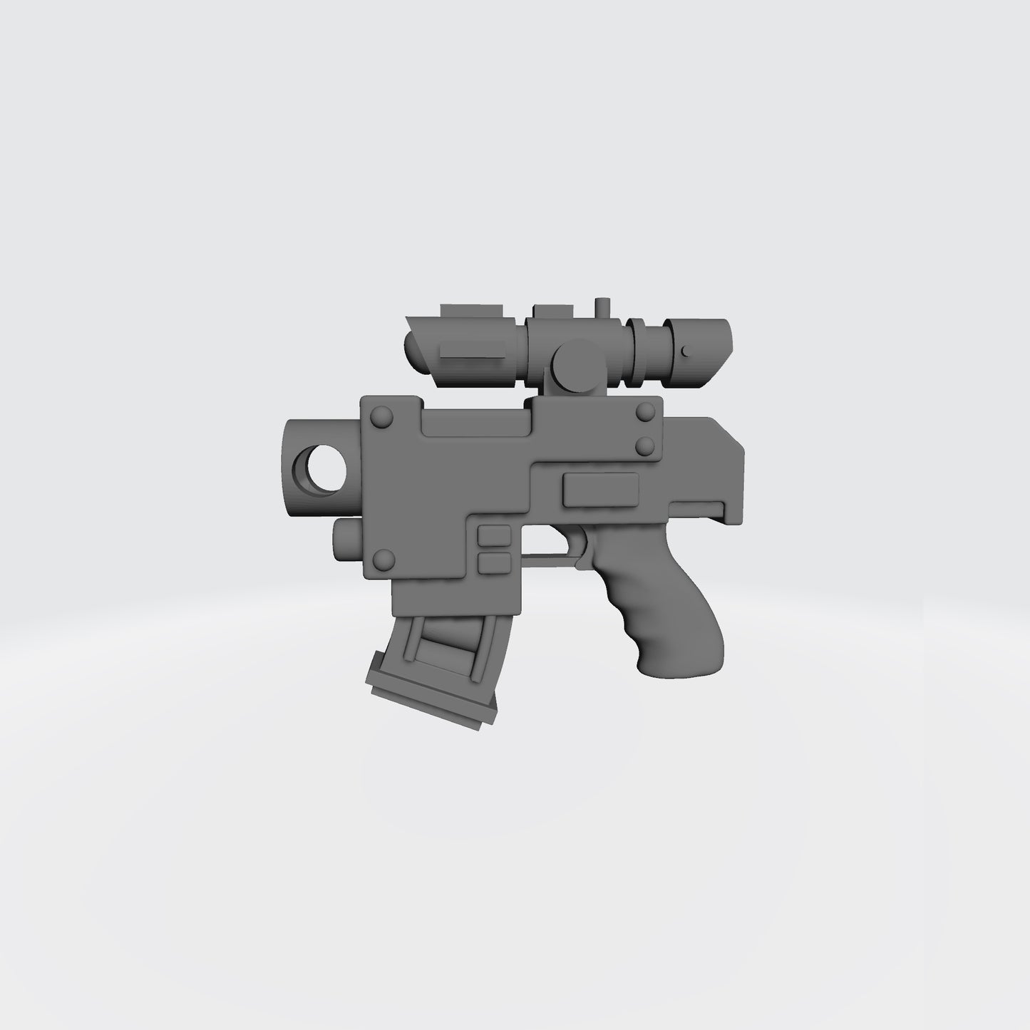 Mobile Infantry Guard Striker Pistol with Optic custom resin weapon compatible with G.I. Joe Classified, Action Force, and other 1:12 scale action figures.