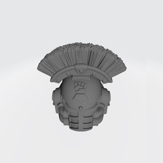 Monarchs Fists Warrior Order Type 4 Helmet with Crest resin upgrade for McFarlane Toys 7-inch armored action figures by Fantasy World Games.