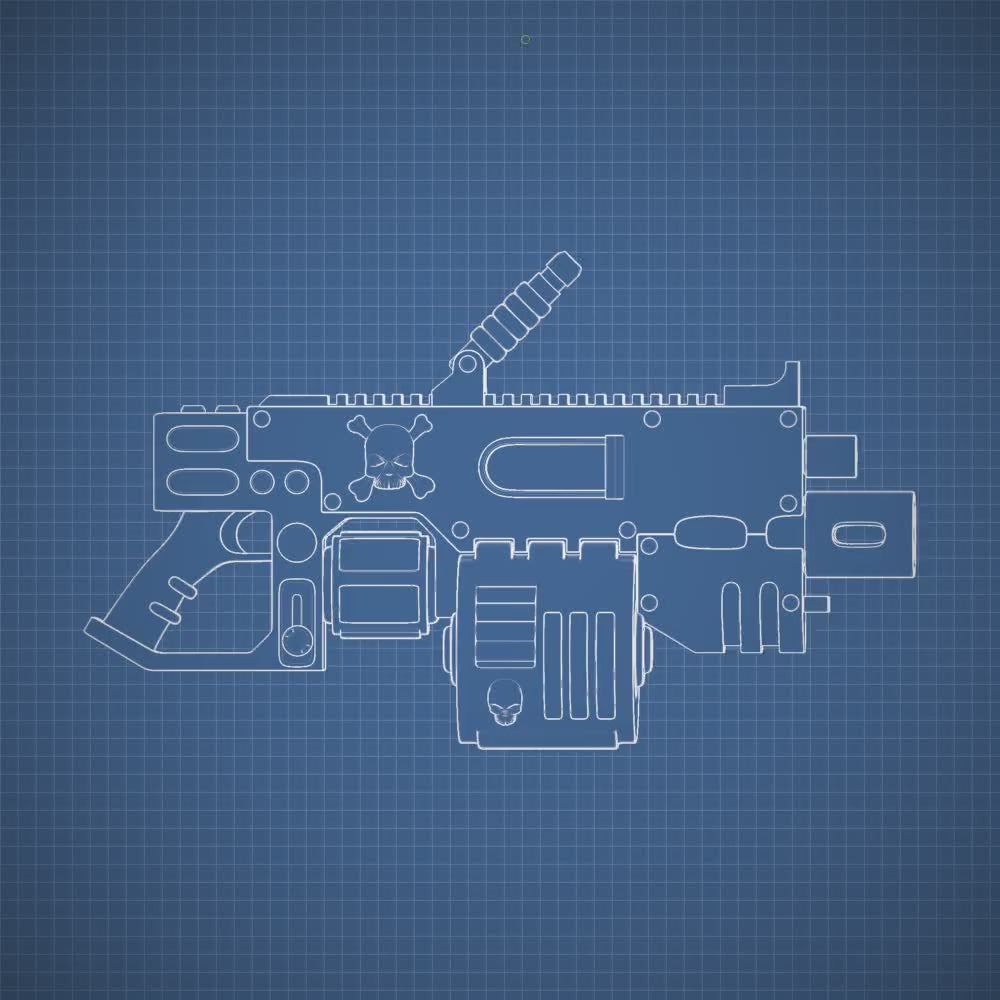 360 of Custom Heavy Bolter - Executer Cannon with Drum for McFarlane Toys Battle Brother Action Figures